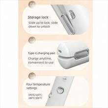 便攜式直髮器/捲髮器，USB充電離子梳，防燙設計，附充電功能，適合旅行、學生宿舍與辦公室使用。配備2600mAh大容量電池，送給家人與朋友的最佳禮物。 - 彩色 - 查看 10