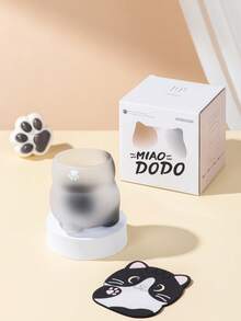 Taza de vidrio hecha a mano con caja de regalo de posavasos con gato, decoración del hogar y la cocina, regalo de cumpleaños y festivo lindo, taza de café, taza de gato mascota linda, taza de bebida - Multicolor - Ver 6