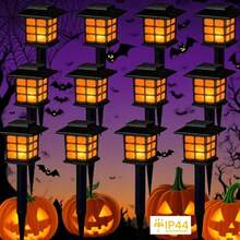 Faebynyx On 24/12, 6 Pieces Of Solar Outdoor Lights, IP44 Waterproof Sidewalk Lights, LED Landscape Lighting Garden Lights, Suitable For Sidewalks, Driveways, Courtyards And Lawns, Solar Garden Decorations, Christmas Decorations - 火焰閃爍 - 查看 1