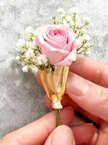 1pc Unique Floral Bouquet Brooch, Flower Vase Brooch, Party/Banquet Jewelry Accessory Gift - Brooch - View 2