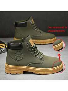 Men's Outdoor Hiking Boots, Breathable Comfortable Anti-Slip Boots Suitable For Walking, Hiking, Spring, Autumn, And Winter, Can Be Paired With Jeans - Green - View 6