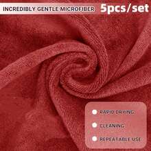 5/10 Packs Of Luxurious Soft Touch Quick-Dry Microfiber Face Cloths - Hypoallergenic, Preservative-Free, Reusable Makeup Remover Cloths For All Skin Types - Wine Red, Gentle And Effective Facial Washing Experience - Multicolor - View 10