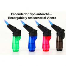 4 encendedores tipo antorcha Recargable y resistente al Viento para Uso Eficiente para cocinar, hornear y hacer barbacoas. - Multicolor - Ver 1