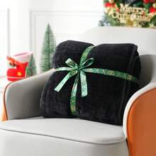 Warm Weighted Blanket, Fleece Sherpa Flannel Throw Heavy Blanket With 7-Layer Design - 黑色 - 查看 7