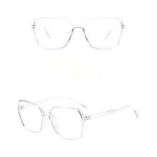 1 Pair Large Frame Clear Lens Glasses, Fashion Polygon Eyeglasses Frame, Minimalist Korean Style - A - View 6