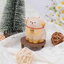 Heartwarming Wooden Dog Figure - A Handmade Puppy Carving With Warmth And Character, Infusing Life Into Your Living Space - Yellow-white Puppy - View 4