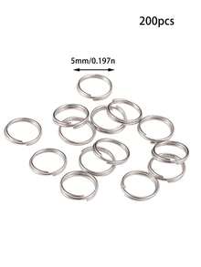 200pcs/Pack Multicolor Double Loops Metal Open Jump Rings - Versatile Connectors For DIY Jewelry Making Supplies - Easy To Use, Durable, And Corrosion-Resistant Accessories In 4, 5, 6, 8, 10, 12mm Sizes - Multicolor - View 35