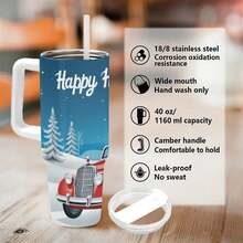 40oz Santa Claus In Red Car With Tumbler - Double Wall Vacuum Insulated Travel Mug With Spill-Proof Lid | Christmas Essential Gift For Dad, Mom & Loved Ones | Festive Holiday Drinkware For Hot Cocoa, Coffee, Tea & Cold Beverages | Perfect For Christmas Morning, Family Gatherings & Holiday Gift Exchanges - 白色 - 查看 5