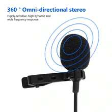 Clip-On Microphone, Mini Portable Condenser Microphone With Type-C/3.5mm/Lightning Port For Live Streaming, Smartphone, Computer Recording, Noise Proof Compatible With Iphone Android Phone For Winter Vacation, Audio/Video Recording, Interviews, Gaming & Live Streaming Vacation Audio Recording Video Recording Interviews Gaming Streaming Live Streaming Mini Microphone - Black - View 5