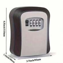 Outdoor Flip Key Lock Box, Waterproof Wall Mounted Metal And Plastic Key Storage With 4-Digit Resettable Combination Access, Ultra-Secure Key Hider With Protective Cover, Upgraded Large Capacity Password Box For House/Car Keys, ID Cards, Perfect For Home, Outside, Garage, Office, Hotel, Emergency, Travel, And Renovation Security, No Power Needed - Black - View 11