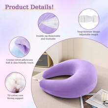 Gaming Pillow For Bed, Reading Pillow For Bed/Sofa/Floor, Ergonomic Arm Pillow For Reading, Gaming, Working And Crocheting, U-Shaped Pelvic Pillow For Adults' Elbows - Mauve Purple - View 5