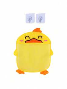 1 pezzo Rete organizzatrice di giocattoli da bagno per bambini/neonati, borsa di stoccaggio, borsa di stoccaggio a forma di cartone animato con ventosa, cestino di stoccaggio da appendere in bagno, borsa di drenaggio da appendere in bagno, design ad alta capacità