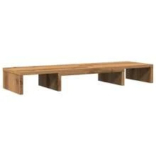 Suporte ajustável para monitor com elevação, feito à mão em carvalho, da vidaXL. - Castanho - Ver 2