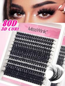 Miss Wink 240 Pezzi Ciglia Finte Naturali Morbide 8-16mm Miste 0.07mm Riccio D, 12 File, Fibre di Visone Impermeabili Singolo Ciuffo Vestibilità 3D Precisa Per Trucco Quotidiano, Design Leggero e Portatile Per Vita Quotidiana, Feste e Tutte le Occasioni