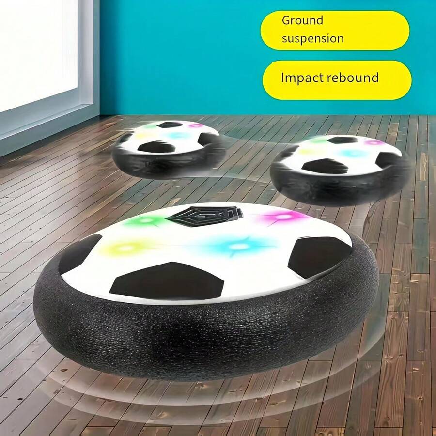 悬浮足球 - 高科技气垫足球/气垫足球玩具/轻便足球/双人互动室内运动/生日礼物 - 彩色 - 查看 1