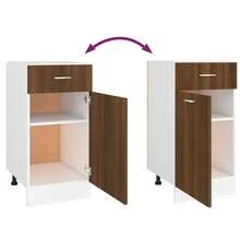 Cajonera vidaXL "Lyon", roble marrón, 40 x 46 x 81,5 cm, madera de ingeniería. - Marrón - Ver 7