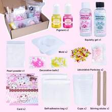 18pcs/Set Squishy Gel Making Kit, DIY Jewelry Making, Soft Silicone Cat Paw Making Kit, Include Transparent 50ml:50ml DIY Silicone AB Resin Glue, Cat Paw Silicone Mold, Flocking, Pigment, Tool, 1:1 By Volume Ideal For DIY
