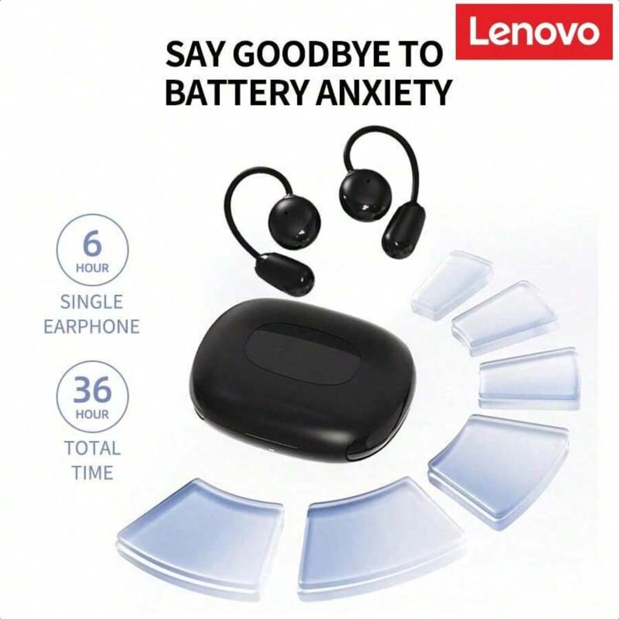 Lenovo EA370 Bluetooth Wireless Earbuds TWS Hanging Ear Style Earphone Bluetooth 5.4 Touch Control Long Battery Life