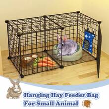Blue Star Brand 600D Oxford Cloth Hay Feeding Bag, Hanging Style Hay Storage Bag Suitable For Rabbits, Hamsters And Other Small Animals - Blue and White - View 10