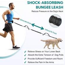 Hands-Free Dog Leash, 2-In-1 Pet Leash With Waist Pouch, Reflective Dog Walking Leash - Multicolor - View 3