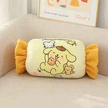 Sanrio 1pc Hello Kitty Cartoon Hand Warmer Plush Pillow, Kuromi Winter Hand Warmer Cushion, Cozy Home Sofa Lumbar Pillow, Seat Back Cushion, Holiday Gift