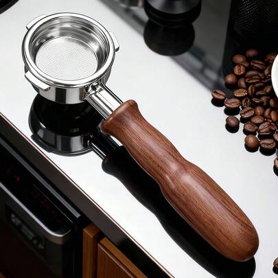 Portafiltro sin fondo de 58 mm, cesta de filtro de acero inoxidable con 3 orejas, accesorios de repuesto para espresso, compatible con Barsetto BAE01, BAE02, Calphalon Temp IQ