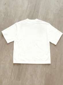 女式 Y2K 夏季休闲时尚简约风格音乐节狂欢节纯色蕾丝内衣印花图案圆领短袖 T 恤