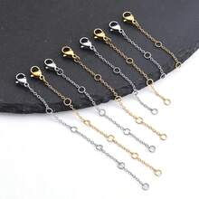5-Piece Set Silver-Gold Stainless Steel Necklace Extenders PVD Gold-Plated Necklace Extenders Chain Extenders Suitable For Bracelets, Anklets, And Jewelry Making Stainless Steel Chain Extenders - Necklace Extension Chain - View 7