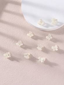 10pcs/Set Minimalist Butterfly Hair Clips For Teen - Beige - View 4