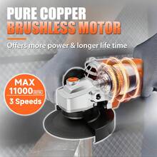 Cordless Angle Grinder With 2.0Ah Battery, A Multi-Purpose Machine. 20V Brushless Motor 4-1/2" 11000 RPM, 6 Dics For Cutting, Grinding And Polishing - Upgraded Version+1*Battery - View 5