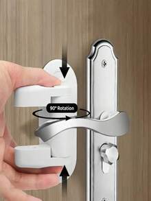 1pc Multi-Functional Teenager- Door Knob Lock/Easy To Install, No Damage Adhesive, PVC Safety Device With Matte Finish For Secure And Fashionable Home Safety - Multicolor - View 5