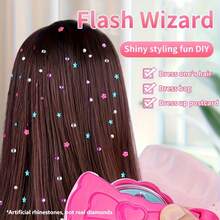 "Sparkly" Hair Accessory Craft Set - DIY Stamp Set, Includes Rhinestones And Glitter, Can Be Used To Decorate Your Creations, Ideal Holiday Toy For Girls - Multicolor - View 6