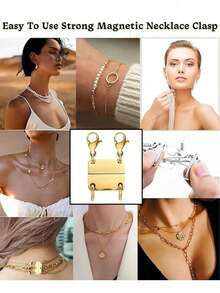 多层磁扣项链 - 多股项链，两种颜色（金色和银色）和两种尺寸可选，适合叠戴，可作为项链和手链叠戴工具，磁扣设计确保佩戴牢固便捷，适合日常佩戴和DIY，是时尚达人、珠宝爱好者和送礼者的必备单品，也是理想的圣诞礼物。 - 彩色 - 查看 3