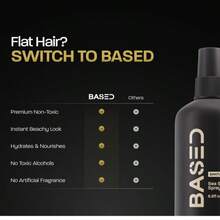 BASED Sea Salt Spray, Natural Finish Sea Salt Spray For Hair, Volumizes & Texturizes, Infused With Kelp & Vitamin B5, Light & Non-Greasy, Paraben, Sulfate, Phthalate Free, 6.8 Oz (Pack Of 1) - 黑色 - 查看 6