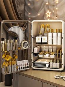 高品质亚克力化妆品收纳盒，经久耐用且透明，抽屉式护肤品和化妆品收纳盒，防尘多功能梳妆台化妆盒