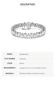 Swarovski Matrix Tennis Bracelet 5598350 - White 5598350 - View 5