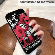 1PC Phone Case ,  Dead Inside Skeleton Rose Hearts , Stylish Phone Case, Phone Decoration, All-around Lens Protection, Creative Small Gift, Funny Gift for Boys and Girls - Negro - Ver 2