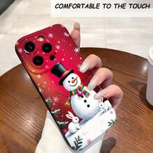 1PC Phone Case ,  Snowman Bunny Winter Snowflake Holiday , Stylish Phone Case, Phone Decoration, All-around Lens Protection, Creative Small Gift, Funny Gift for Boys and Girls - ブラック - チェックする 2