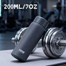 TYESO 1 Piece Mini Pocket Thermal Mug, Stainless Steel, Portable Travel Mug, Back To School, 200ml/7oz Stainless Steel Tea Cup, New Stylish Water Bottle, Mini Portable Car Cup - 灰色的 - 查看 4