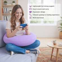 Gaming Pillow For Bed, Reading Pillow For Bed/Sofa/Floor, Ergonomic Arm Pillow For Reading, Gaming, Working And Crocheting, U-Shaped Pelvic Pillow For Adults' Elbows - Mauve Purple - View 8