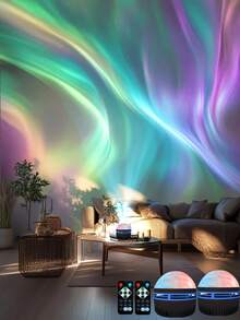 Romantic Aurora Projector Lamp, LED Northern Lights & Ocean Wave Projector With Remote Control RGB Lighting Effects, Glow Projection For Bedroom, Gaming Room, Home Theater, Ceiling, Holiday Party Decor - Multicolor - View 12