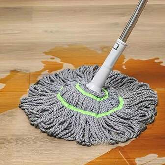 1pc Self-Wringing Mop, Hands-Free Wringing Mop, Rotary Dehydration, Picasso Rotating Floor Mop, One-Time Cleaning, Simulated Manual Wringing, Cleaning Mop, Highly Absorbent, Dual-Sided Mop, Dry And Wet Use, Floor Protection, Broom, Hands-Free Cleaning, Hard Wood, Tile, Laminate Floors, Suitable For Home, Kitchen, Bathroom, No Electricity Required, Living Room, Bedroom, Bathroom