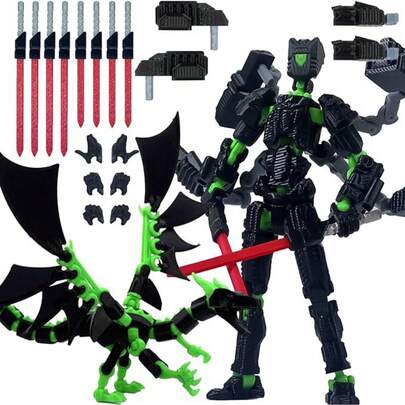 3D Printed Personalized Toy Figurines, T13 Action Figure Accessories, 13th Dummy T13 Multi-Joint Movable, Collector's Desktop Decoration T-13 Movable 3D Printed Toys