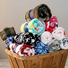 Microfiber Blanket, Double Size, Hypoallergenic, Printed And Plain, Warm - Random Pattern - View 1