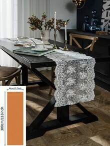 1 件法式白色蕾丝刺绣桌旗，浪漫简约风格矩形桌旗，适用于婚礼、日常、节日、派对、生日、家居、厨房、户外、婚礼装饰，高端蕾丝桌旗 - 白色 - 查看 18