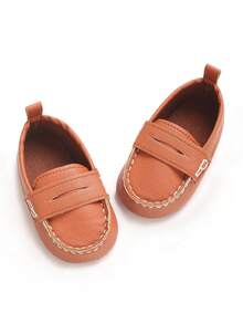 Giày Moccasin mềm mại, giản dị, mùa xuân/hè cho bé trai, 6-9-12 tháng tuổi, giày trẻ sơ sinh thời trang cho những dịp công cộng - màu nâu - Xem 6