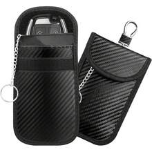 2 Pack Bolsa Faraday para Llaves de Coche, Funda de Fibra de Carbono Protección Antirrobo Estuche, Bolsa Bloqueo Señal RFID/NFC/WiFi, Funda para Llaves de Coche Impermeable |   12,5 * 8,5 - 1 - Ver 1