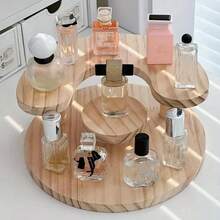 1 pieza Estante de exhibición de 3 niveles de madera para organizador de perfumes, estante de exhibición de perfumes, vitrina de figuras, almacenamiento de muñecas
