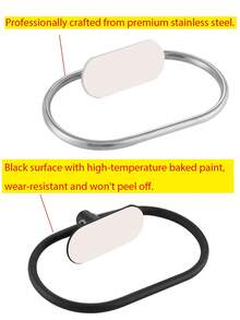 OBOVAY 浴室壁挂式毛巾架，毛巾杆，不锈钢毛巾环，毛巾架，哑光黑粘性布架，重型毛巾挂钩，面巾架，挂钩，浴室收纳整理架，五金配件，银色/金色，防水 - 彩色 - 查看 2