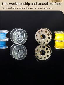 1pc Transparent Box With Red Sponge Card Pad Bobbin Storage Box Or Box And Bobbin Set, Multifunctional Bobbin Winder Box For Home Sewing Machine, Sewing Accessories, Empty Box, Plastic Bobbin And Metal Bobbin 3 Styles Available, 33-Slot And 66-Slot 2 Sizes - A - View 10